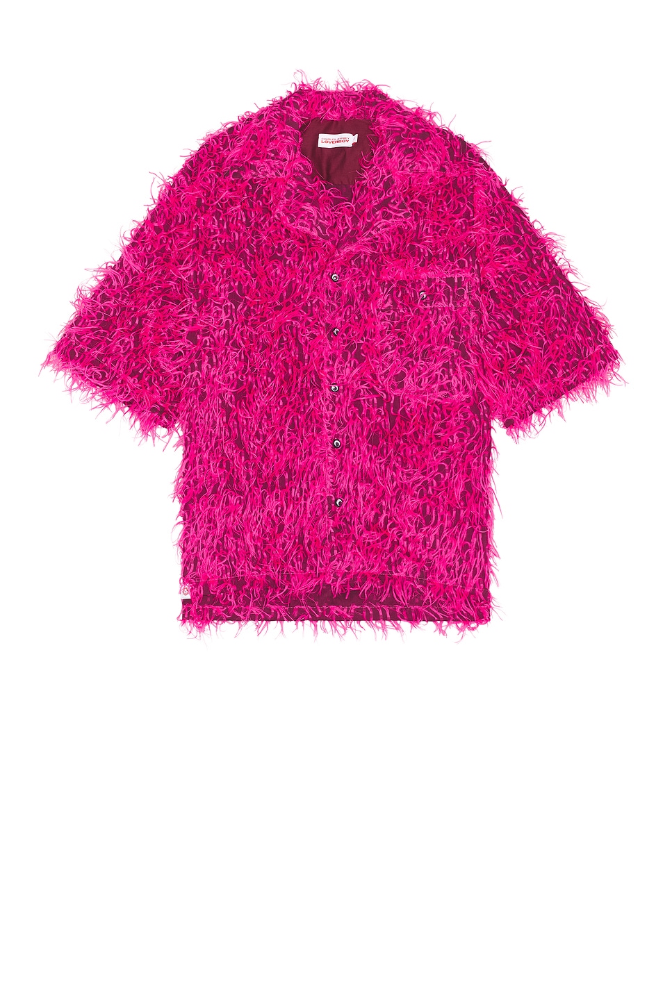 Image 1 of Charles Jeffrey LOVERBOY Shaggy Hawaiian Shirt in Pink