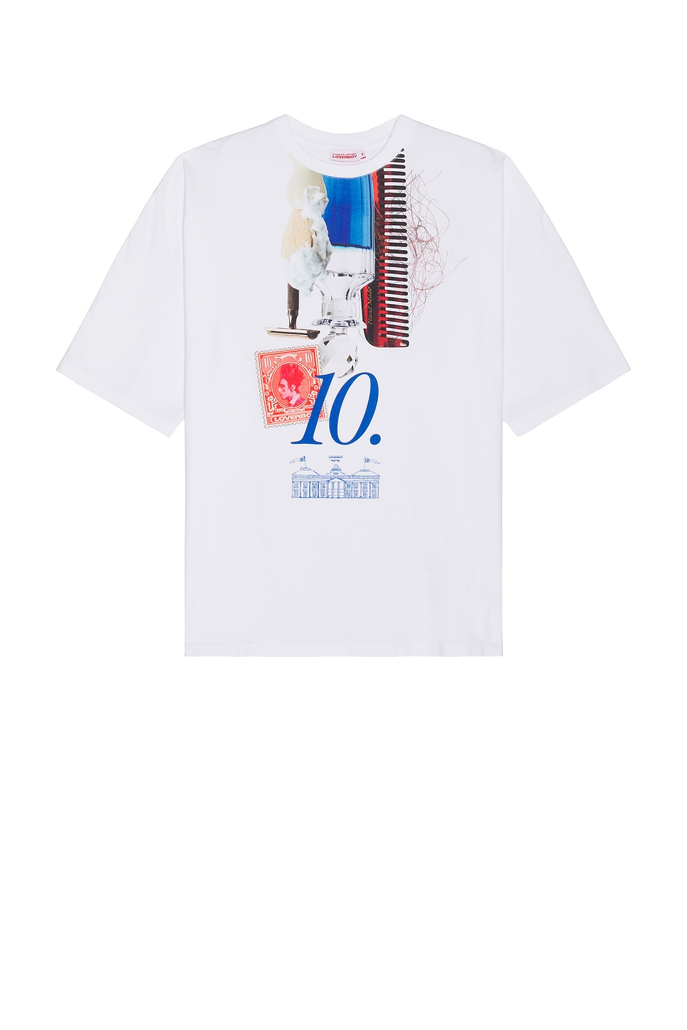 Image 1 of Charles Jeffrey LOVERBOY Oversized 10 Year Tee in Blue Perfume Graphic