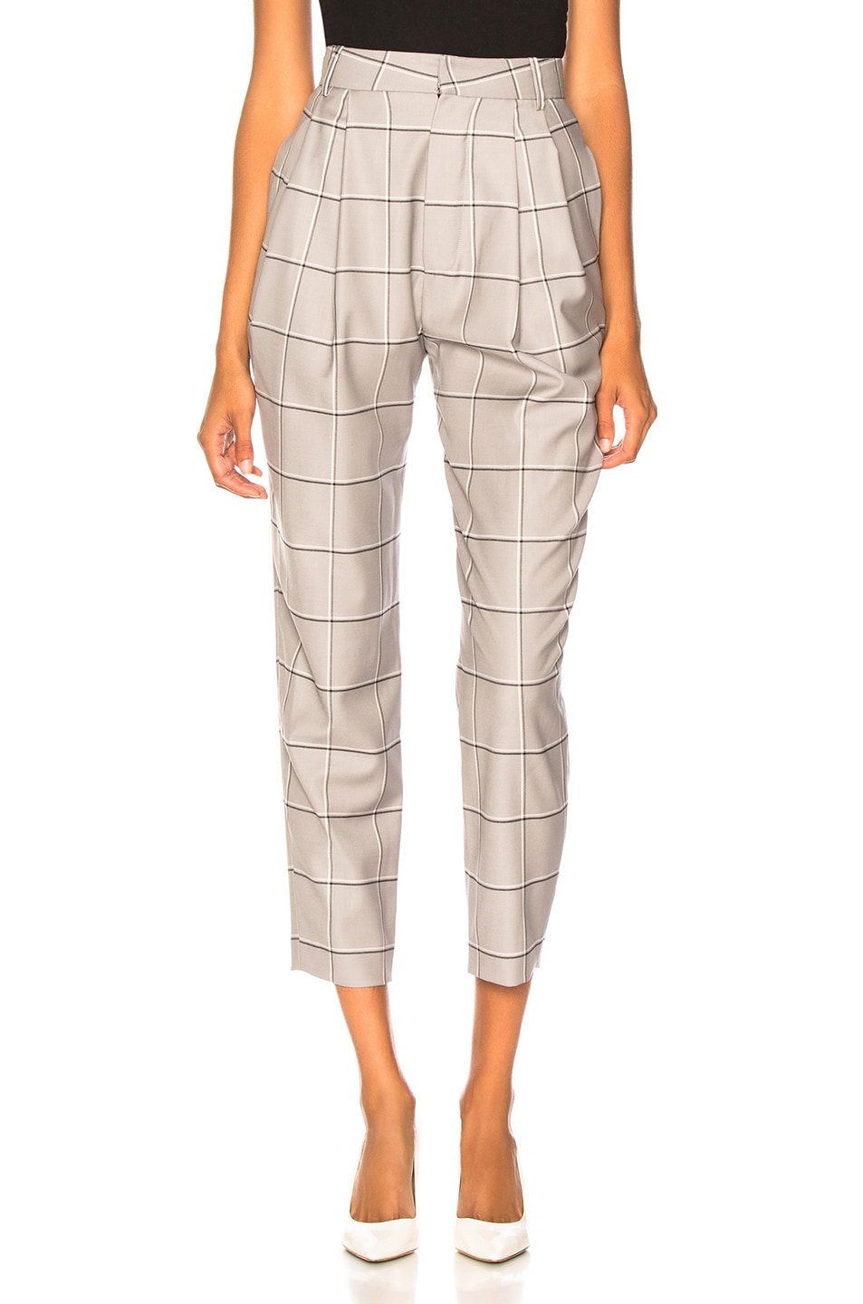 Image 1 of CARMEN MARCH Checked Trouser in Grey & White