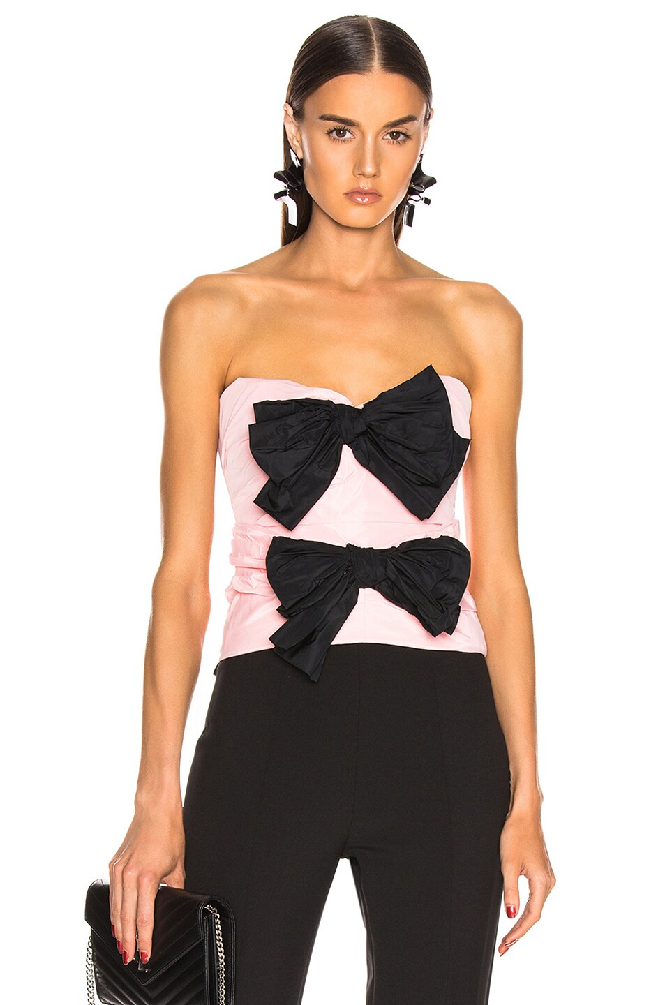 Image 1 of CARMEN MARCH Strapless Bow Top in Pink