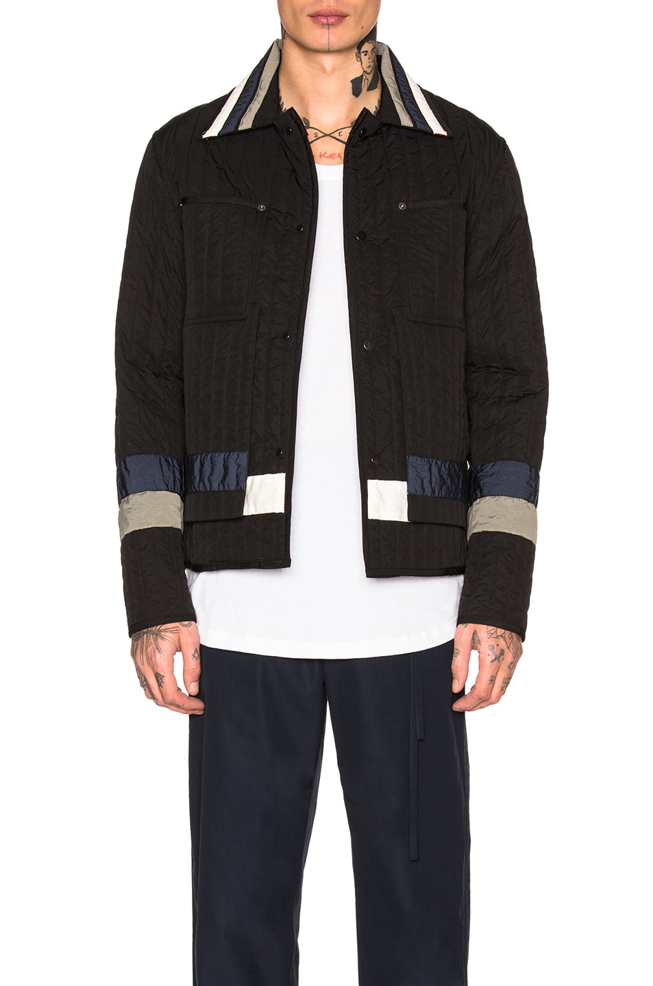 Image 1 of Craig Green Paneled Quilted Worker Jacket in Black