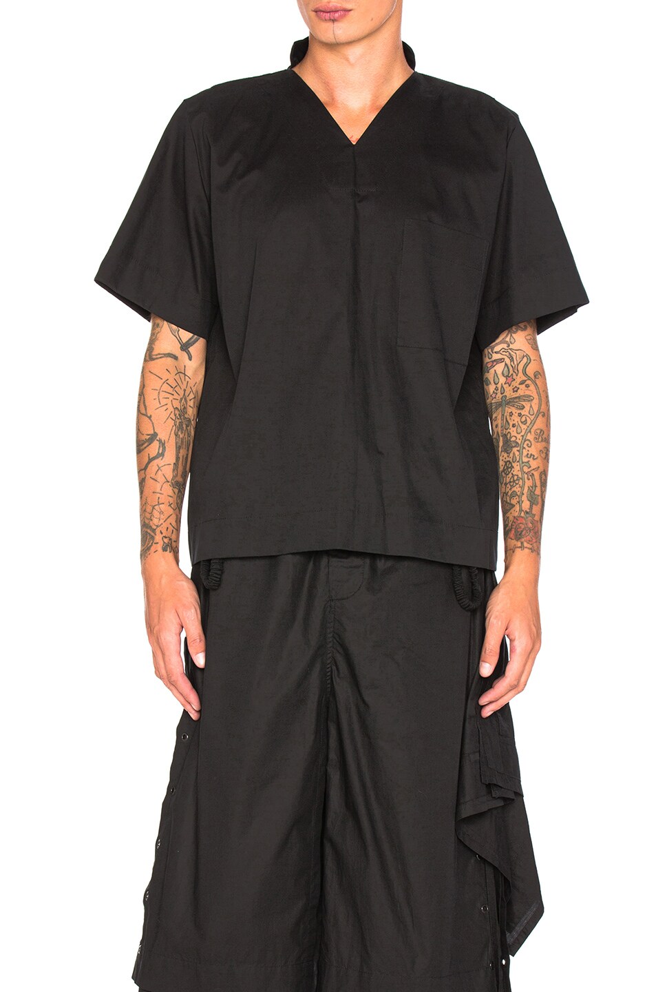 Image 1 of Craig Green V Neck Pajama Top in Black
