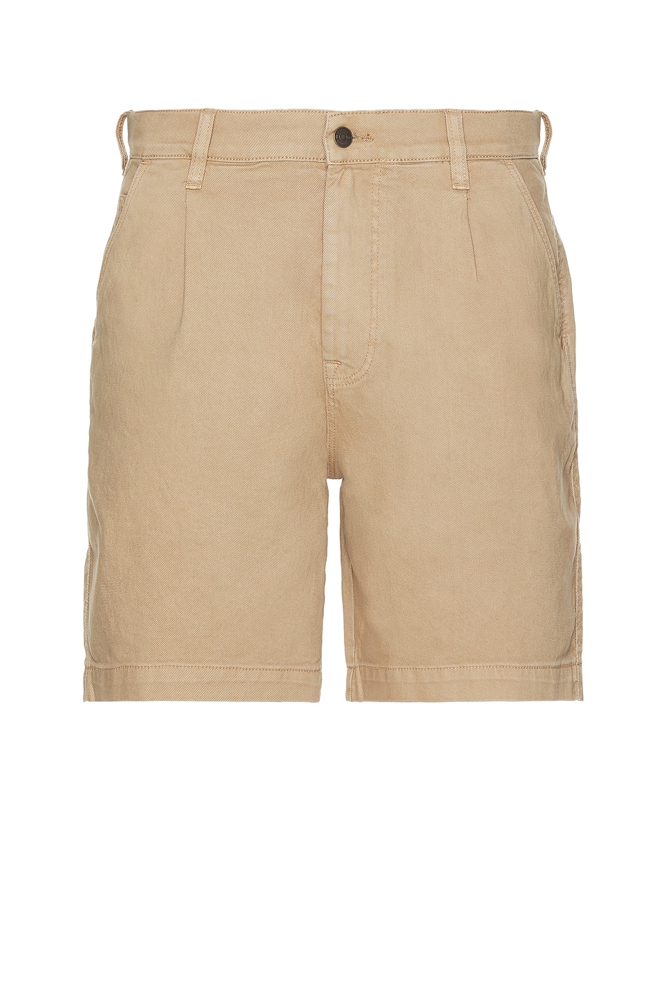 Heavy Twill Pleated Short in Brown
