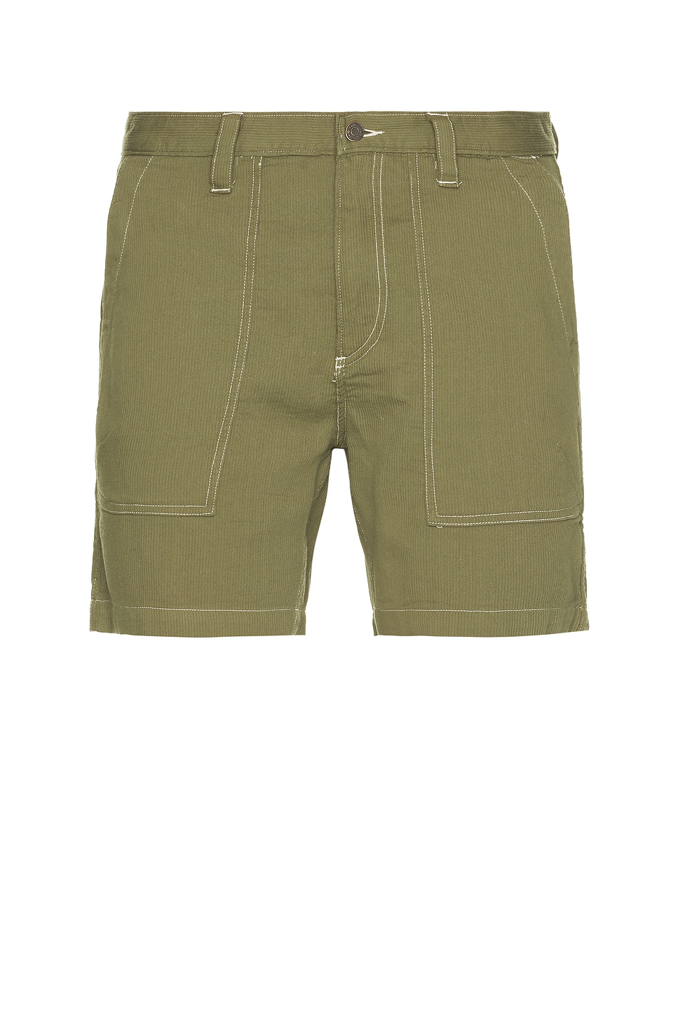 Bedford Cord Camp Pocket Shorts in Olive