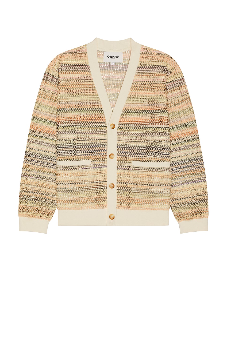 Image 1 of Corridor Rainbow Mesh Cardigan in Multi