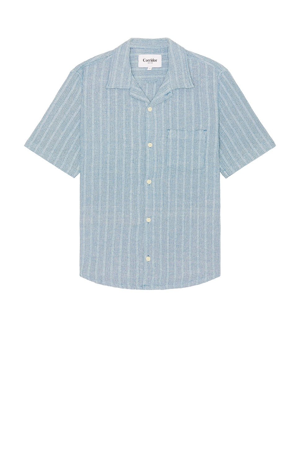 Basket Weave Stripe Shirt in Blue