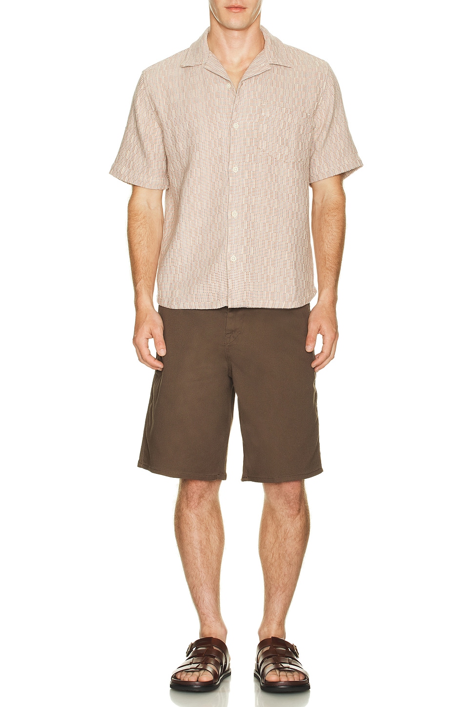 Image 1 of Corridor Rainbow Weave Short Sleeve Shirt in Pink