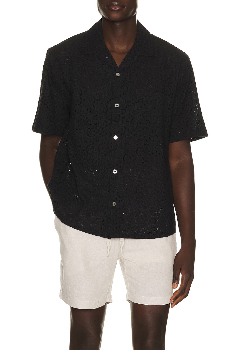 Corridor Floral Eyelet Short Sleeve Shirt
