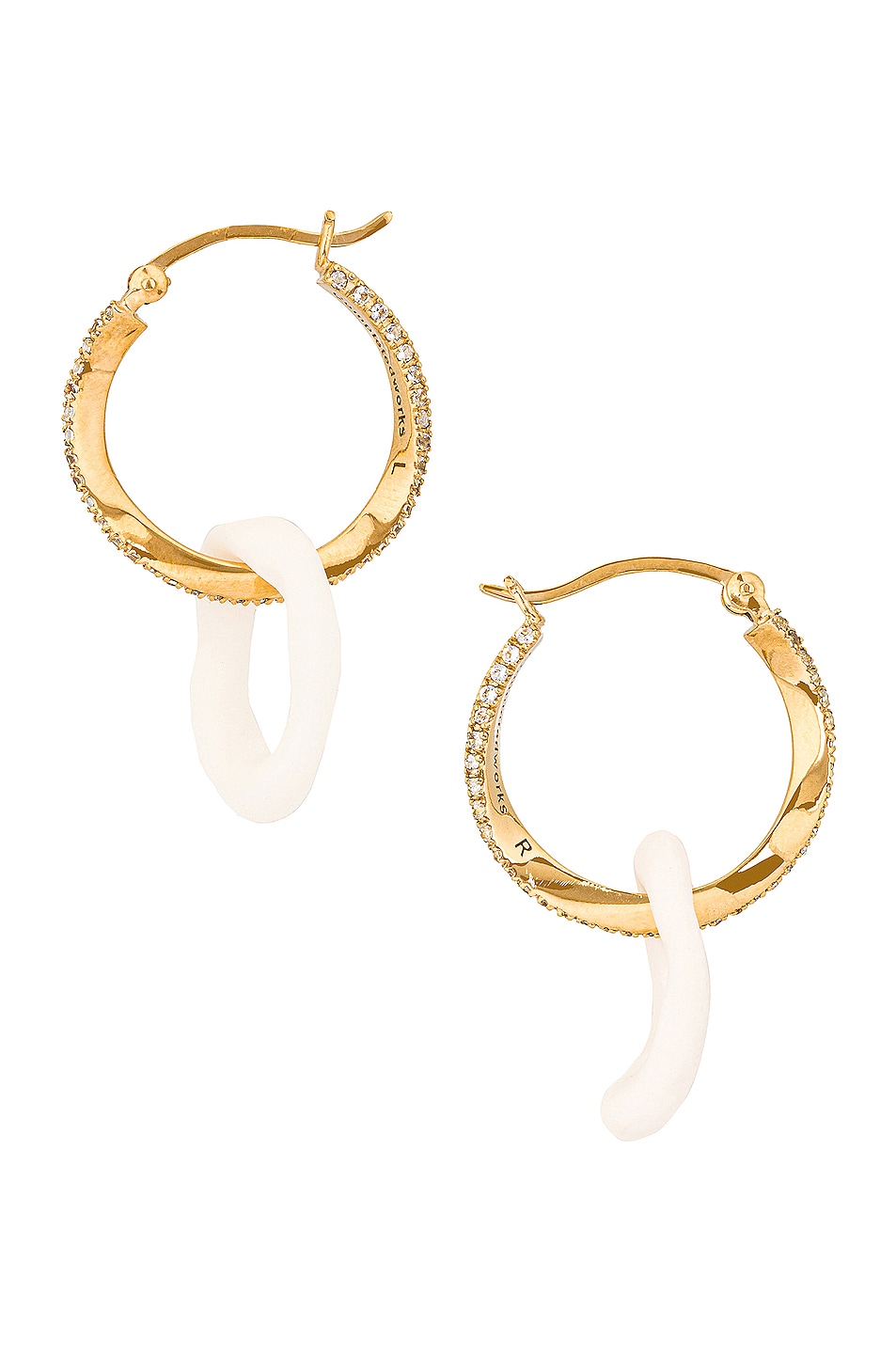 Image 1 of Completedworks Flawed Logic Earrings in Gold, Ceramic & White Topaz