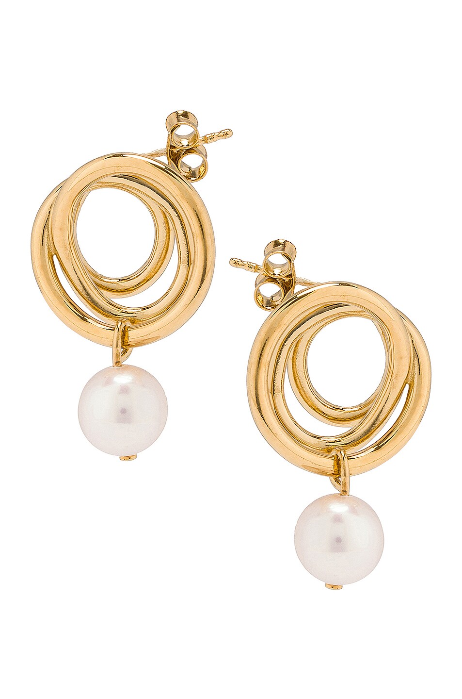 Image 1 of Completedworks Flow Pearl Earrings in Gold & Pearl
