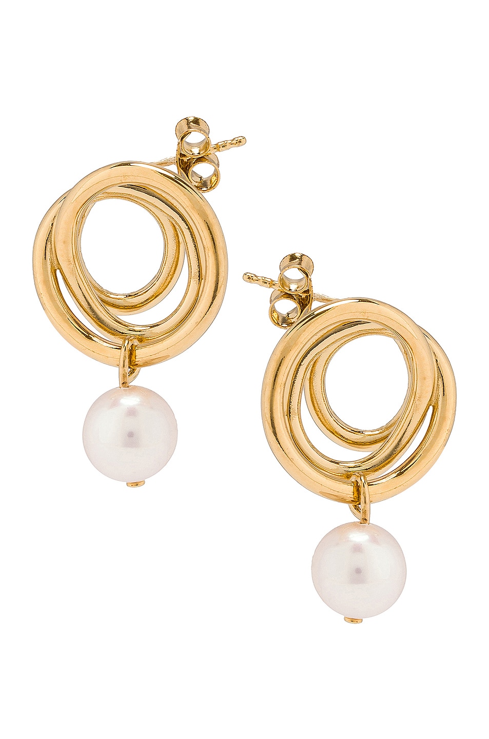 Image 1 of Completedworks Flow Pearl Earrings in Gold & Pearl