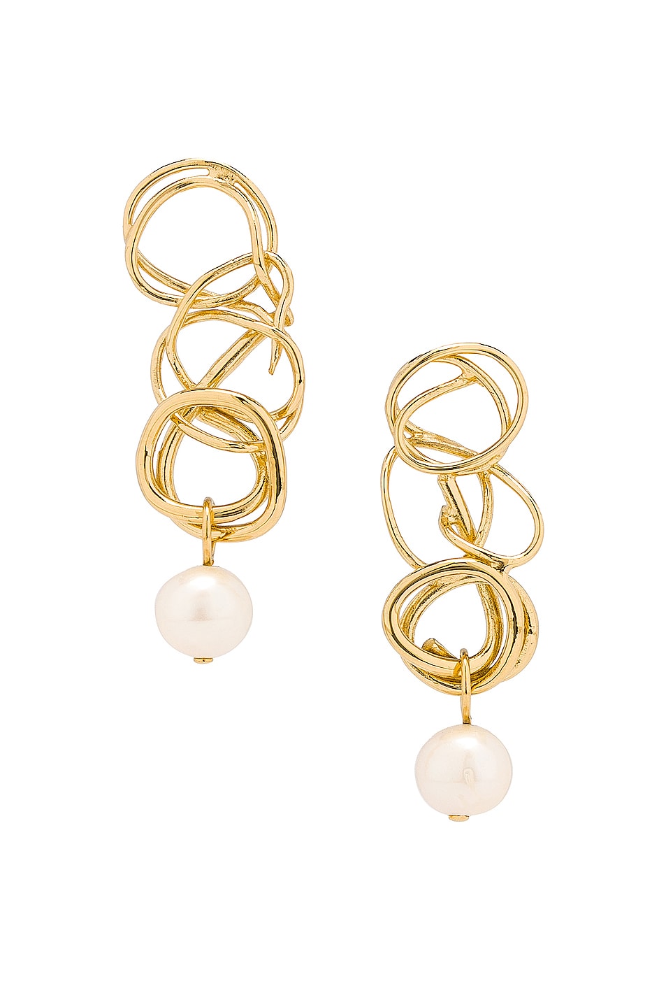 Image 1 of Completedworks Drop Pearl Earrings in Gold & Pearl
