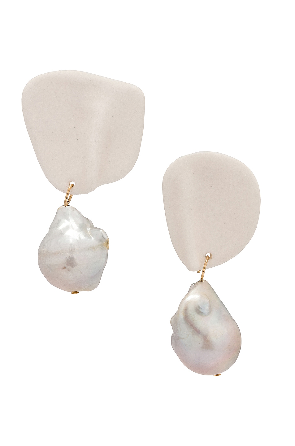Image 1 of Completedworks Table Talk Earrings in White & Pearl