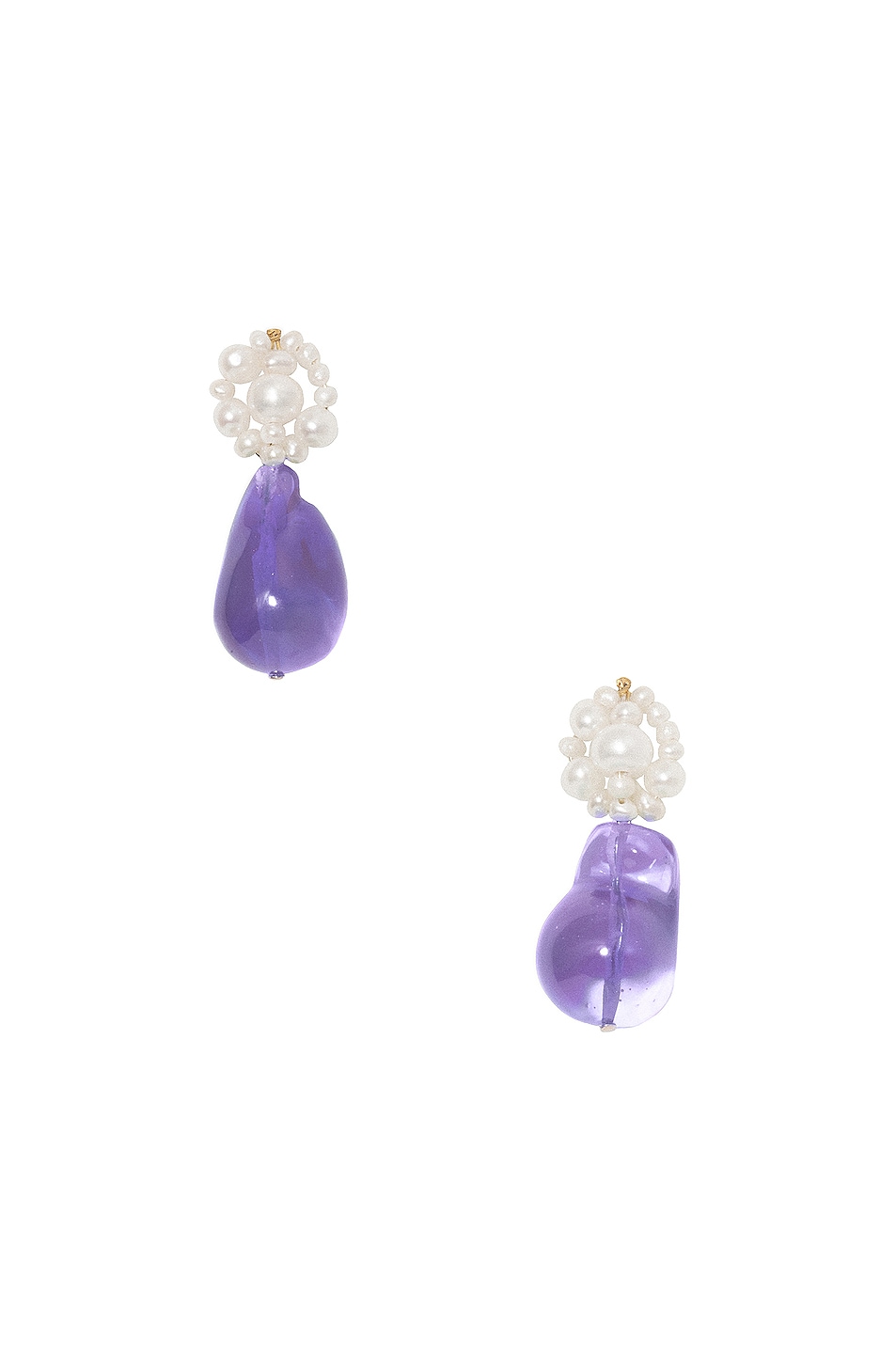 Image 1 of Completedworks Lilac Bio-Resin Earrings in Lilac & Sterling Silver
