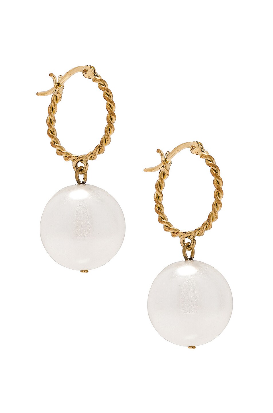 Image 1 of Completedworks Pearl Globe Earrings in Pearl & Gold