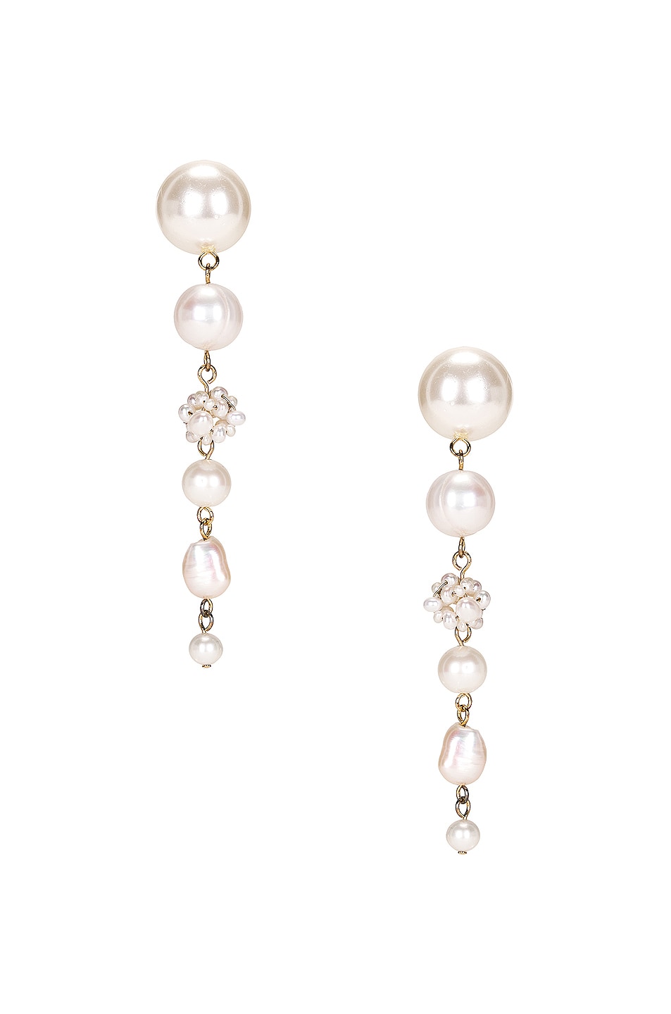 Image 1 of Completedworks Pearl Drop Earrings in Pearl & Gold