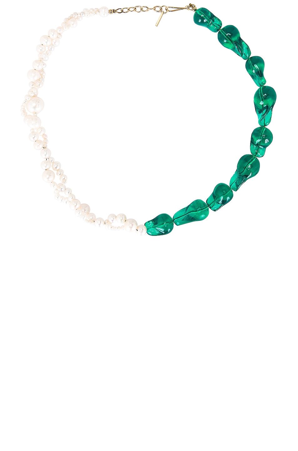 Image 1 of Completedworks Pearl and Resin Necklace in Pearl & Green