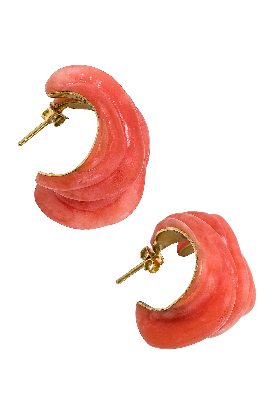 Image 1 of Completedworks Resin Earrings in Orange & 18k Gold Plate