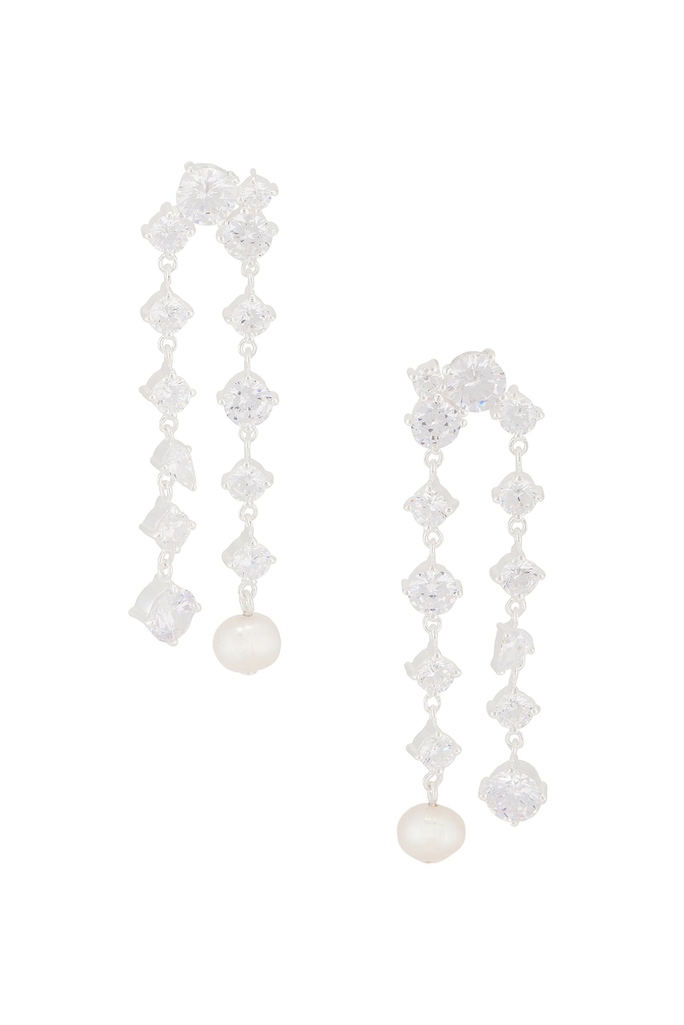 Image 1 of Completedworks Freshwater Pearl And CZ Earrings in Silver Plate