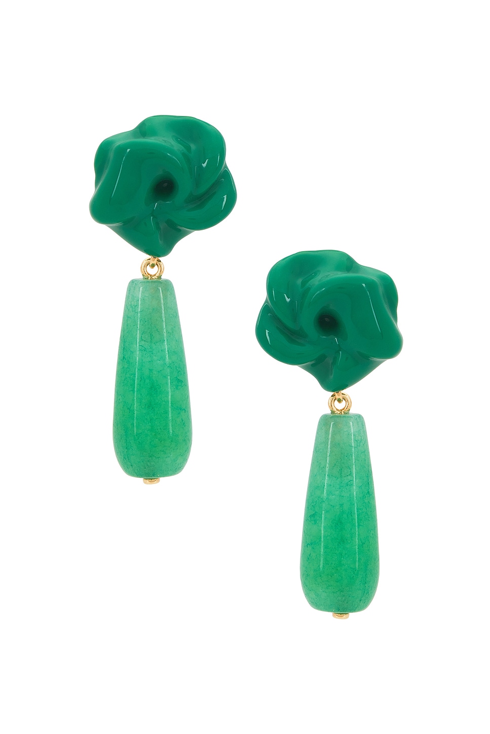 Image 1 of Completedworks Chalcedony Bead Earring in Green 18k Gold Plate