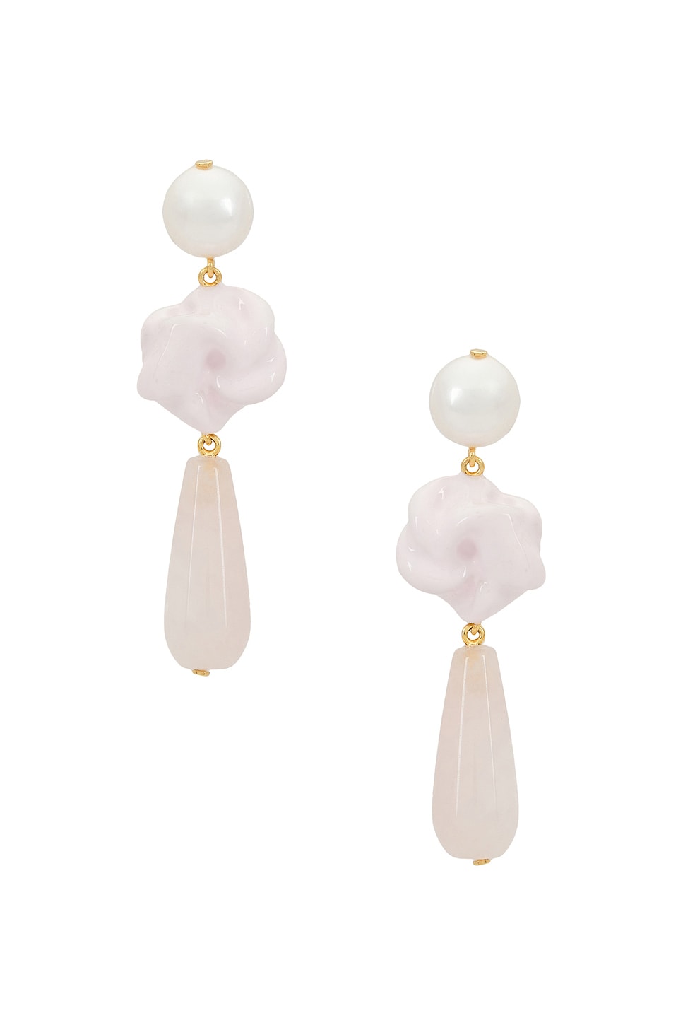 Image 1 of Completedworks Freshwater Pearl & Rose Quartz Earring in Pink 18k Gold Plate