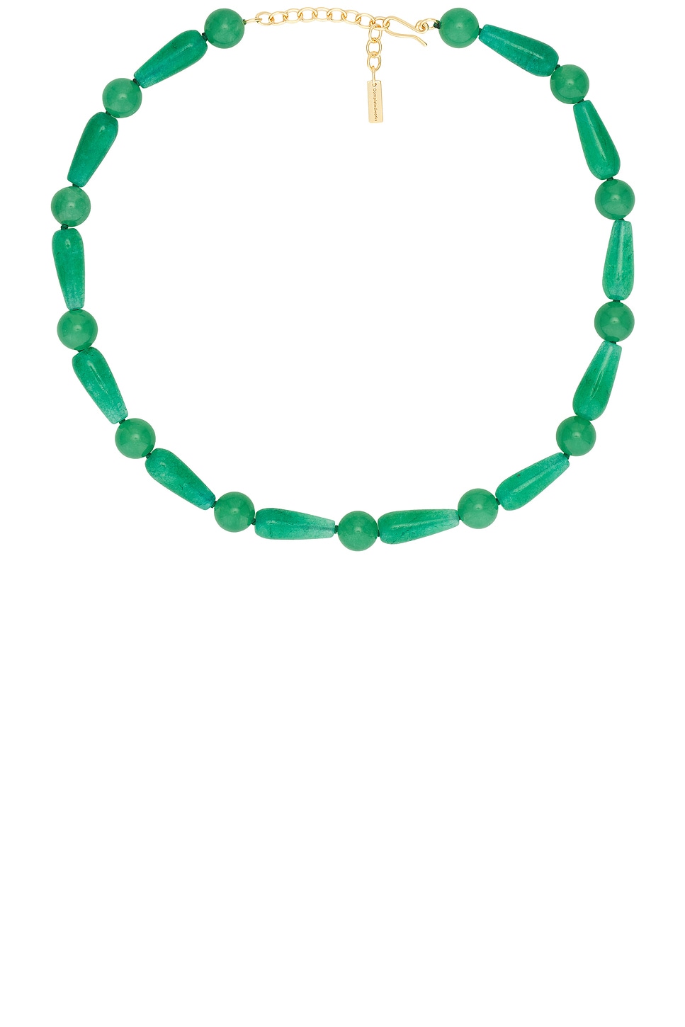 Image 1 of Completedworks Chalcedony Bead Necklace in Green 18k Gold Plate