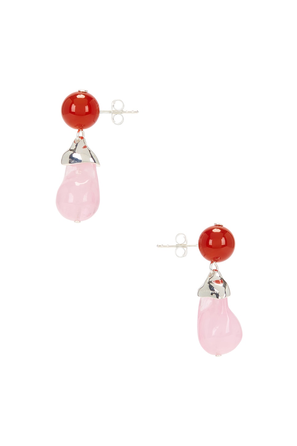 Rose Quartz Bio Resin Earrings - Thumbnail 3