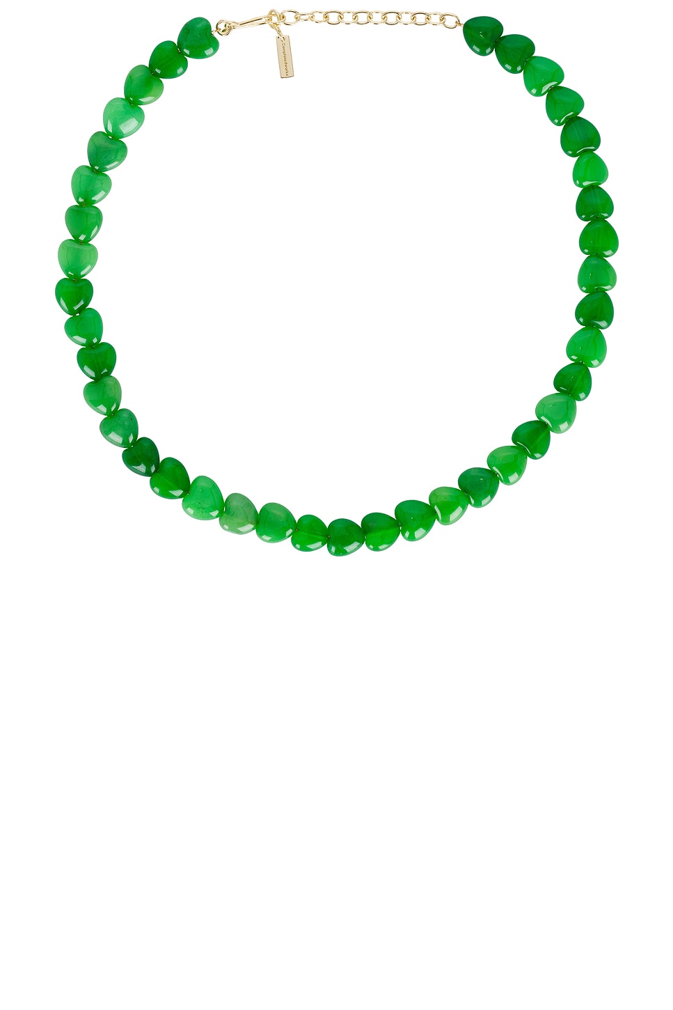 Image 1 of Completedworks Heart Bead Necklace in Gold Plated & Green