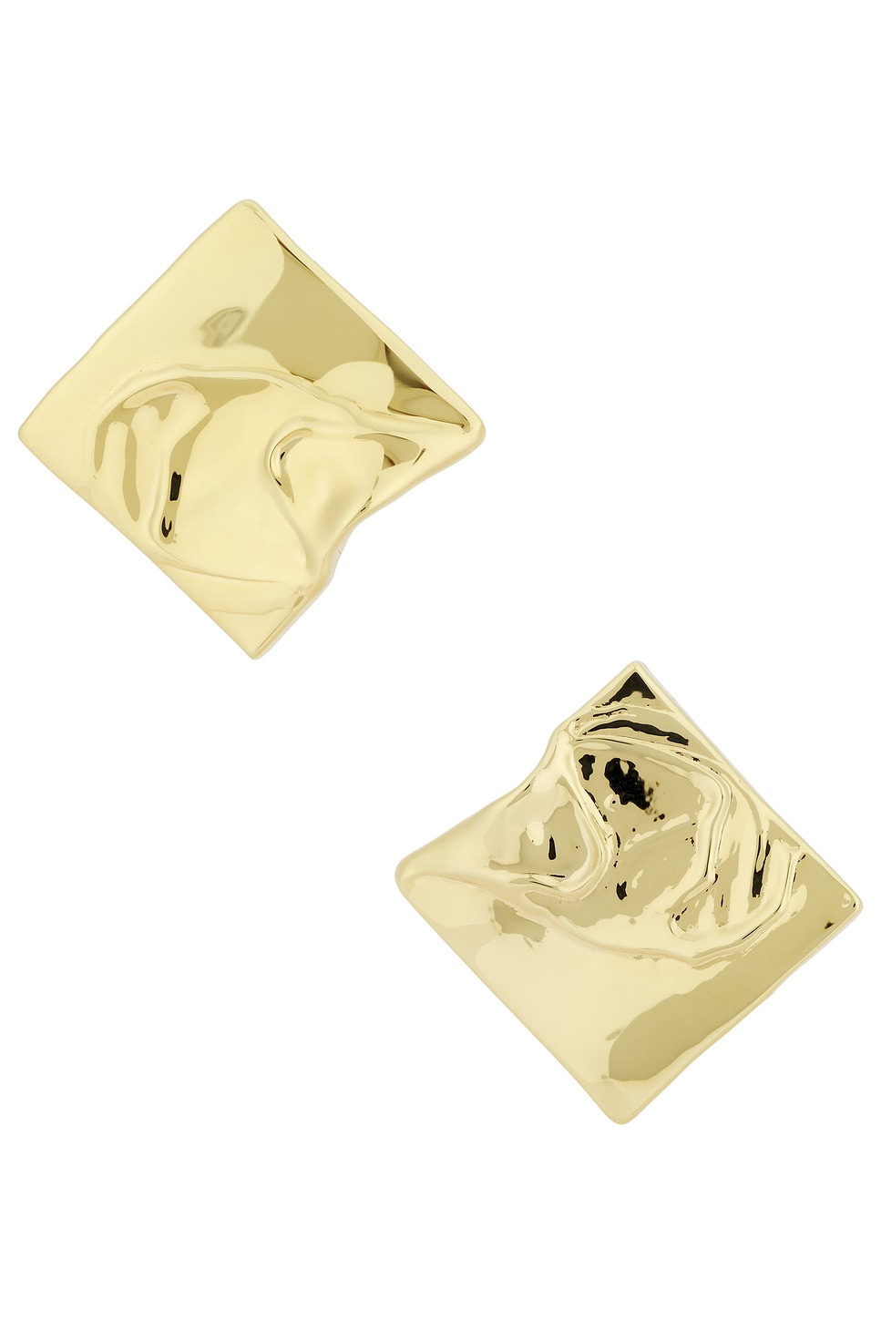 Stud Earrings in Metallic Gold