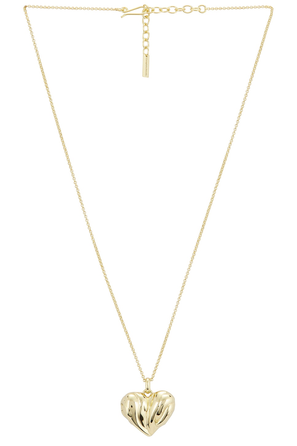 Heart Locket Pendant Necklace in Metallic Gold