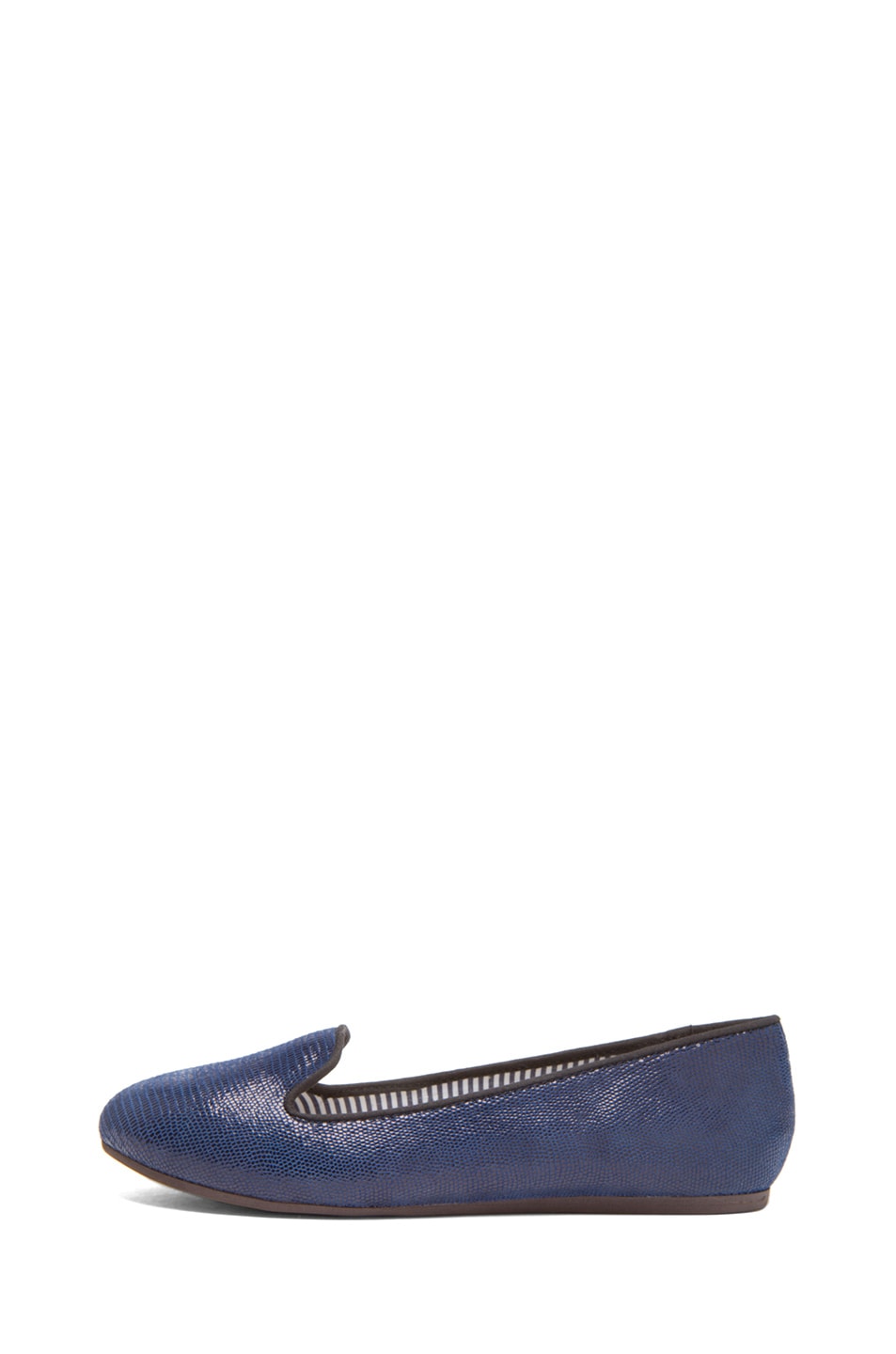 Image 1 of Charles Philip Shanghai Lizzette Snake Embossed Suede Loafers in Navy