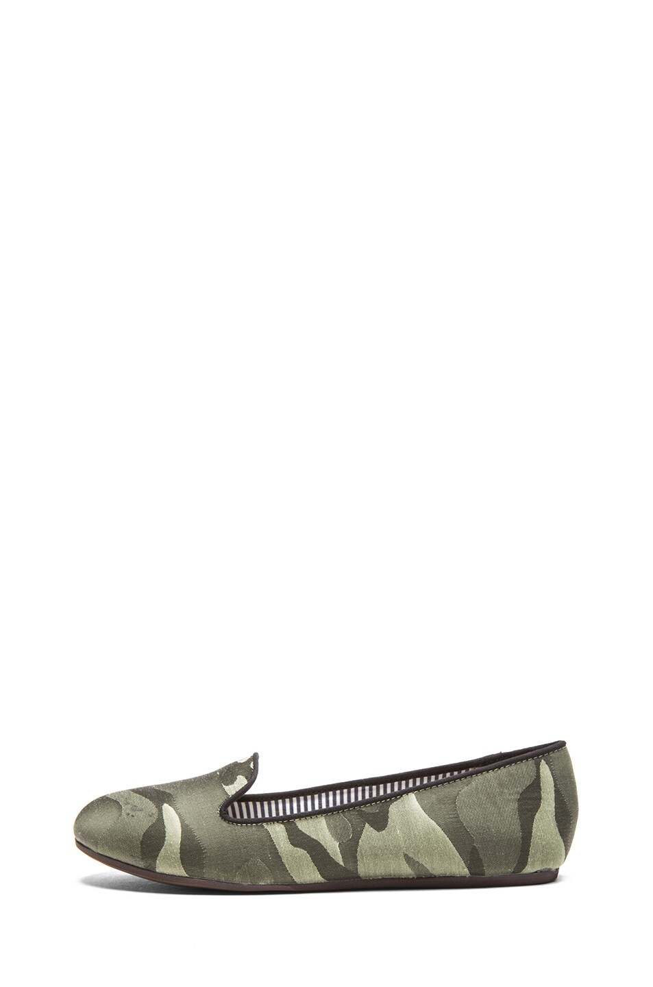 Image 1 of Charles Philip Shanghai Sheila Silk Loafers in Military Green