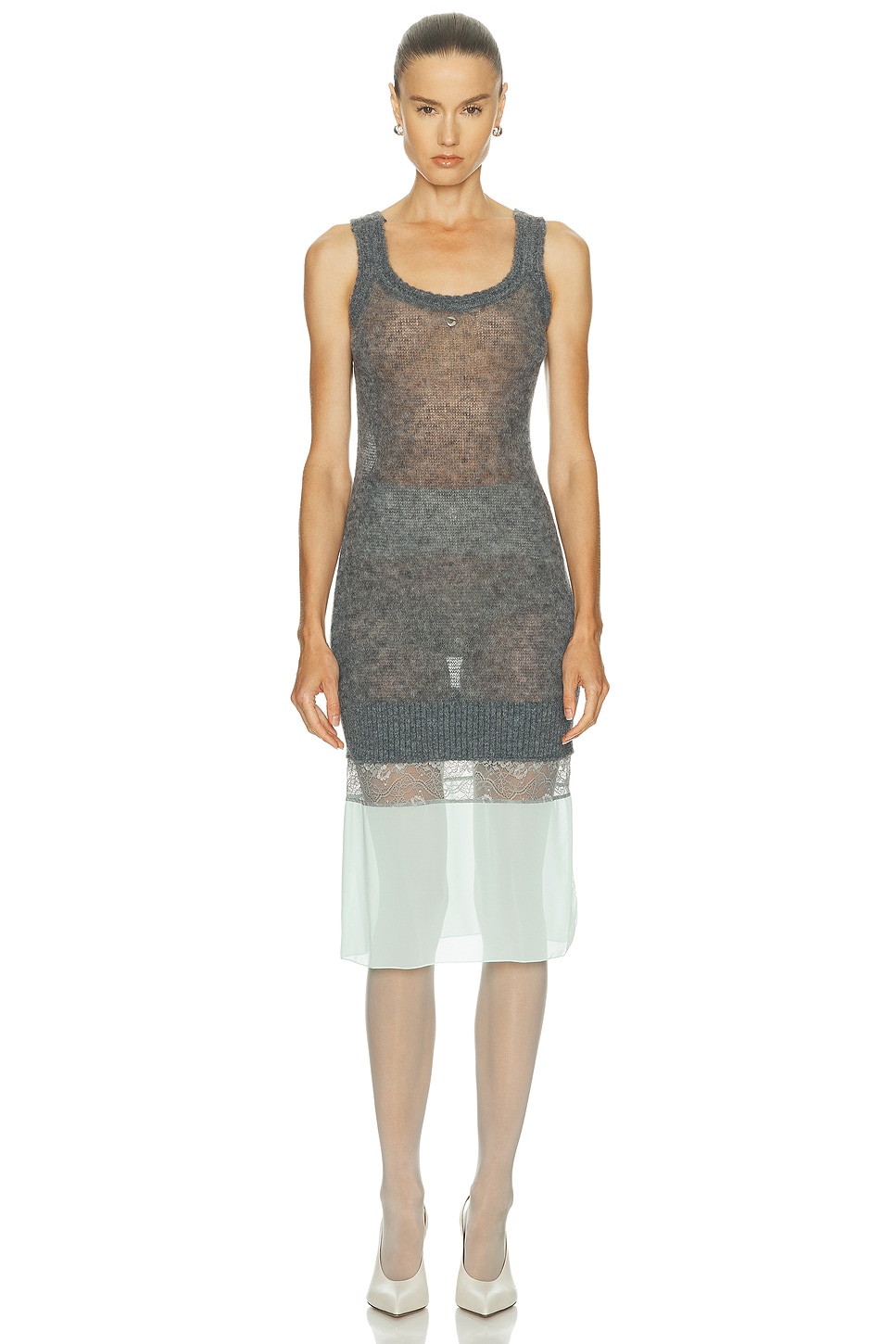 Image 1 of Coperni Multilayer Slip Dress in Grey