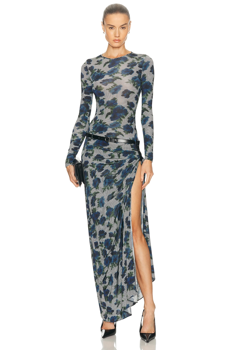 Image 1 of Coperni Suspended Ascii Dress in Print Blue