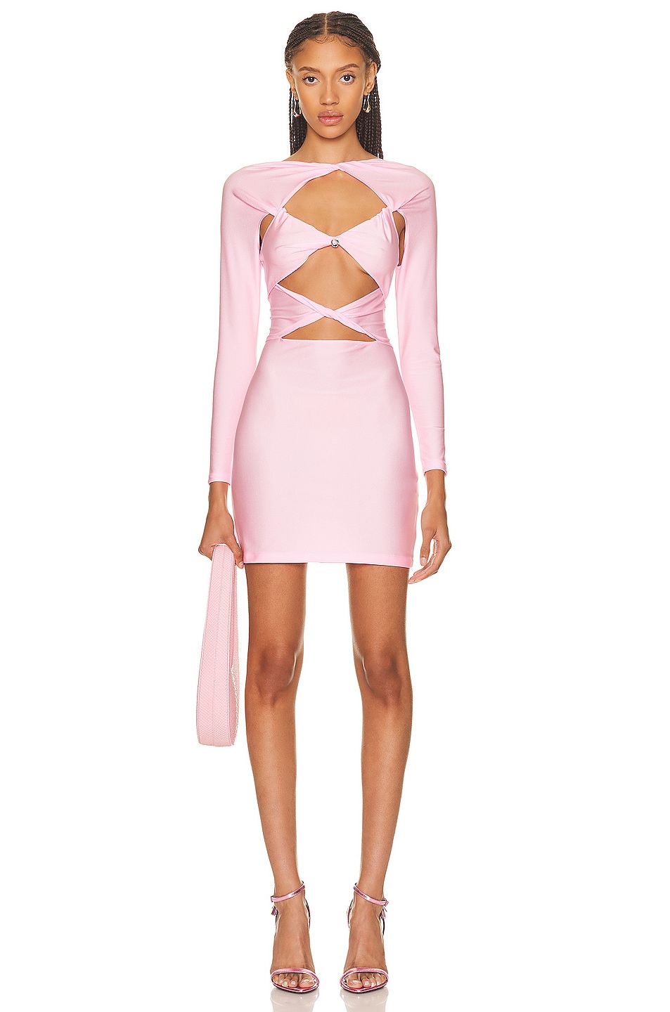 Image 1 of Coperni Cut Out Jersey Dress in Light Pink