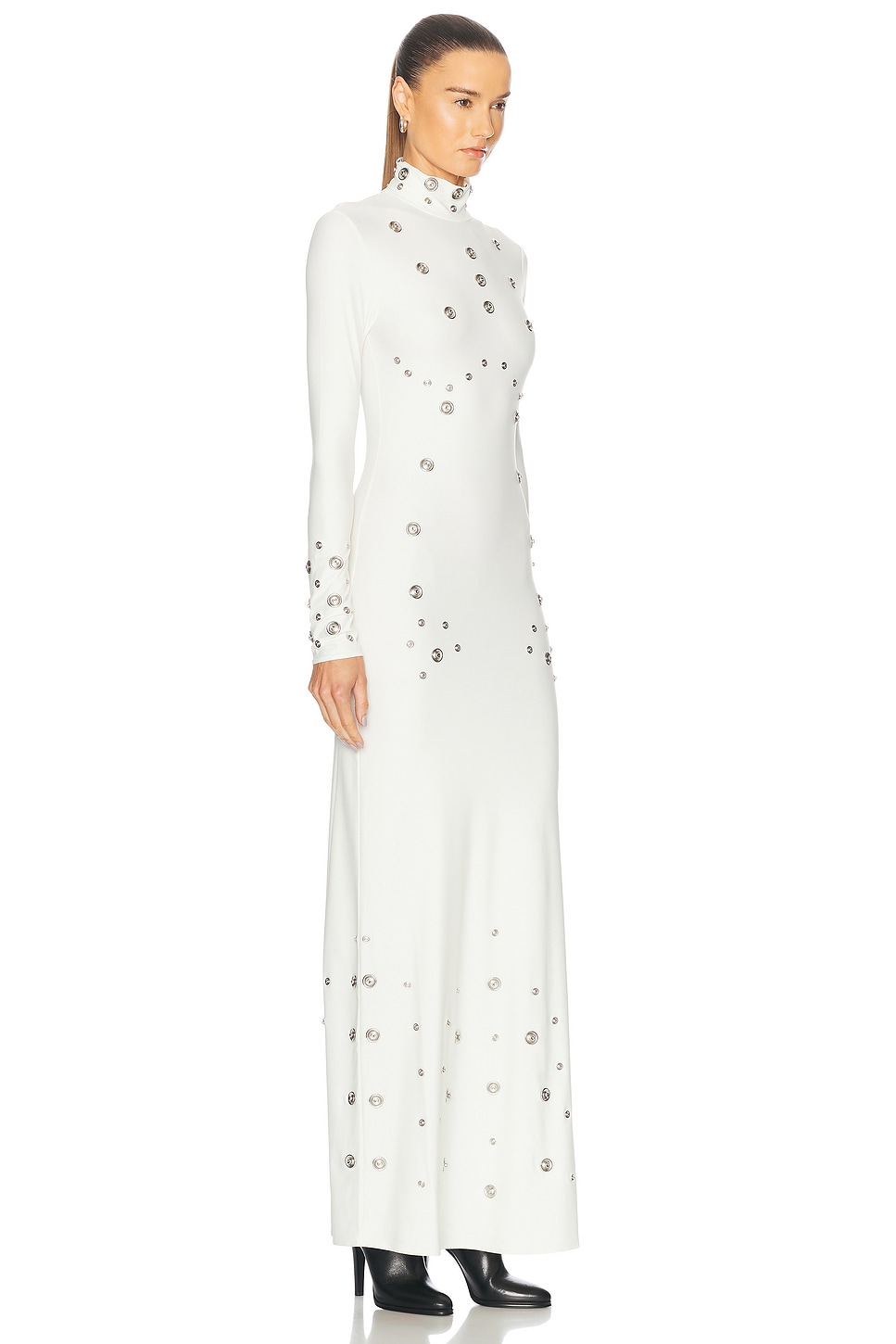 Coperni Snap-embellished Spandex Maxi Dress In White