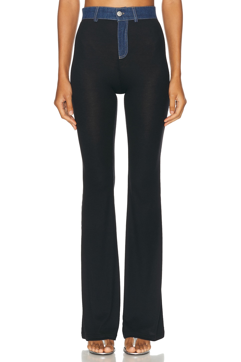 Shop Coperni Second Skin Rib Pant In Black