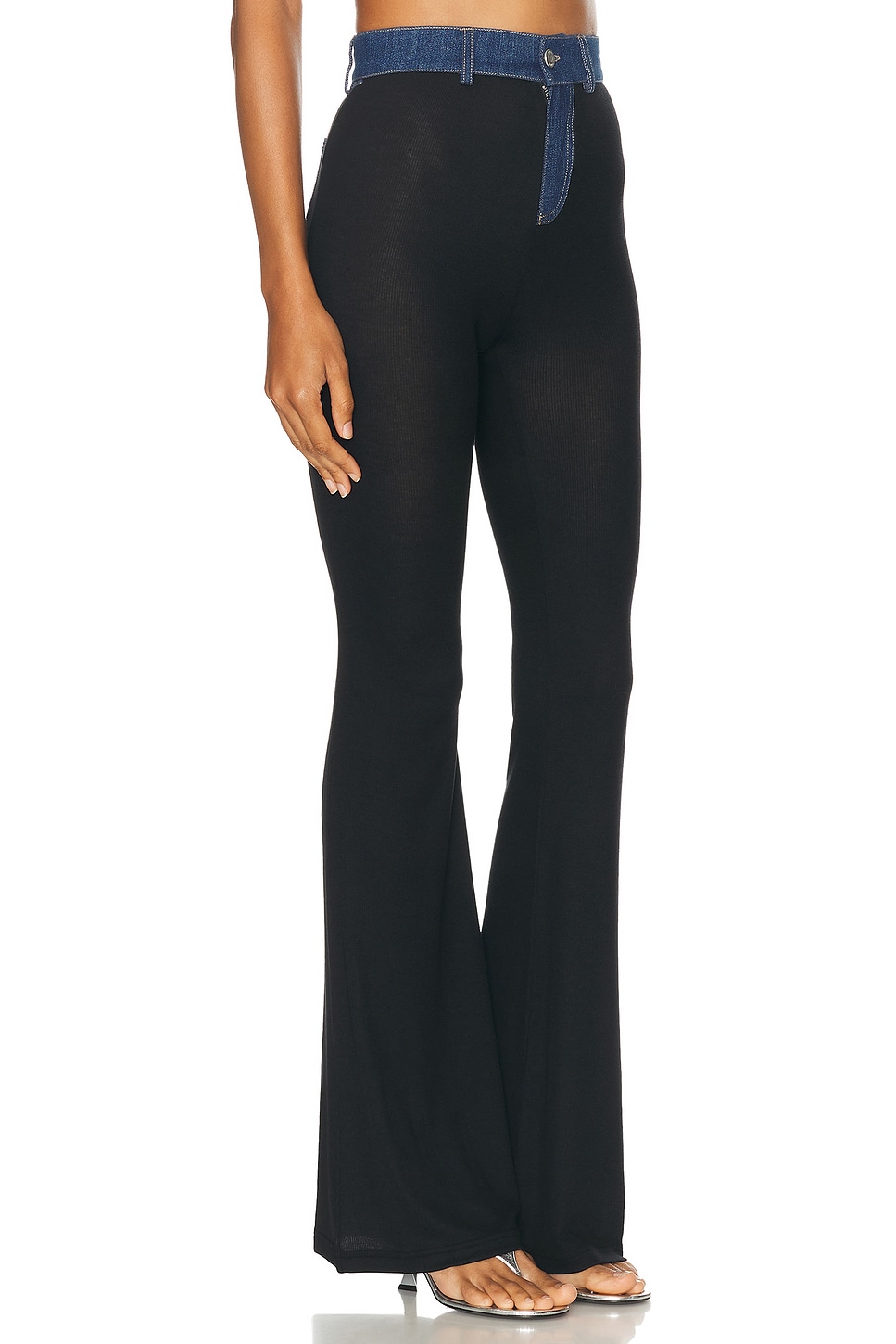 Shop Coperni Second Skin Rib Pant In Black