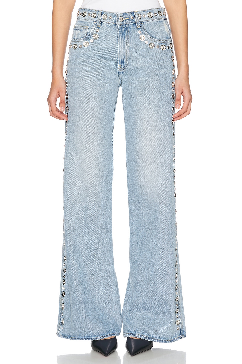 Image 1 of Coperni Studded Wide Leg in Blue Washed