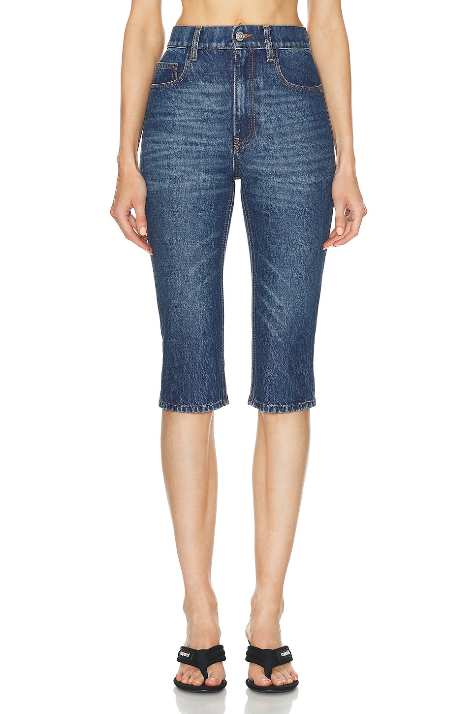Image 1 of Coperni High Waisted Cropped Skinny in Blue