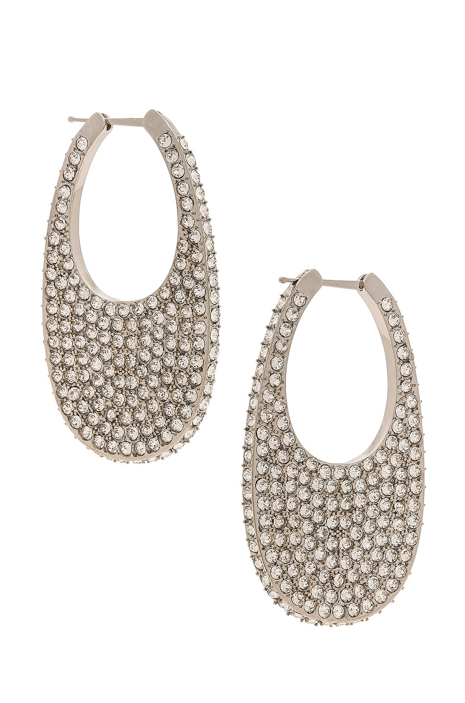Image 1 of Coperni Large Crystal Swipe Earrings in Silver