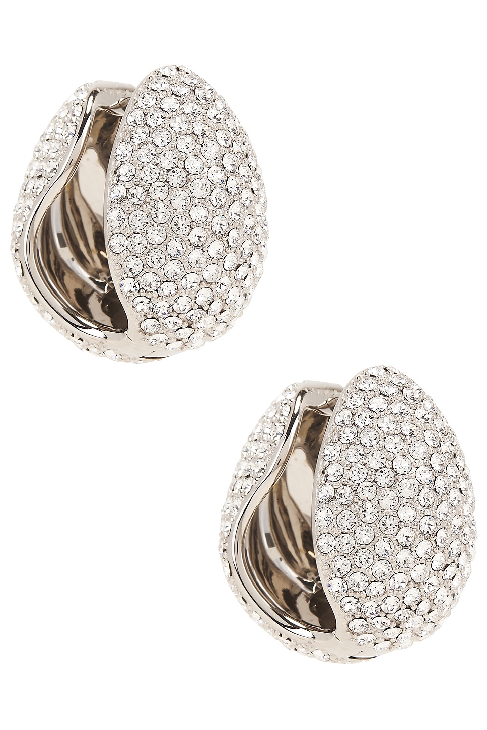 Image 1 of Coperni Crystal Embellished Earrings in Silver