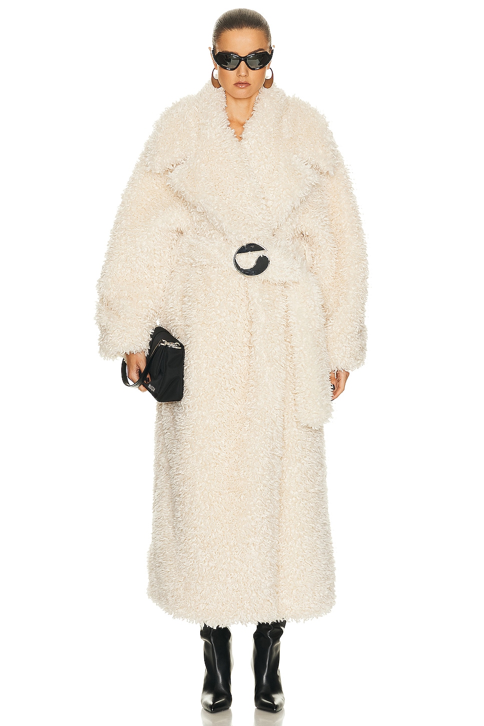 Belted Maxi Coat in Ivory