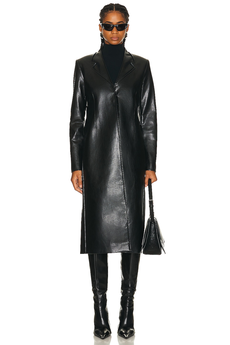 Trompe-loeil Tailored Coat in Black