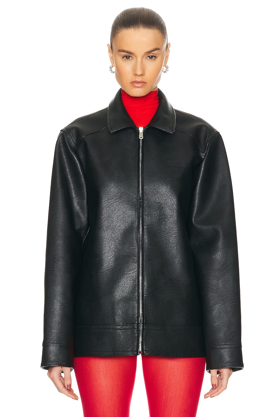 Image 1 of Coperni Faux Leather Jacket in Black