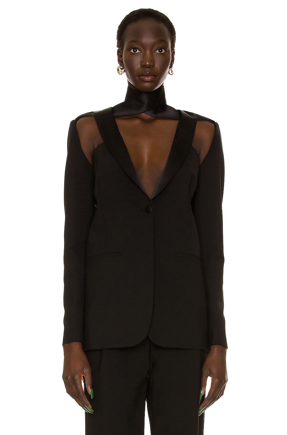 Image 1 of Coperni Cut Out Tailored Jacket in Black