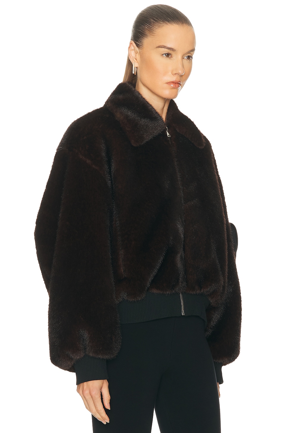 Coperni Faux Fur Bomber Jacket In Brown