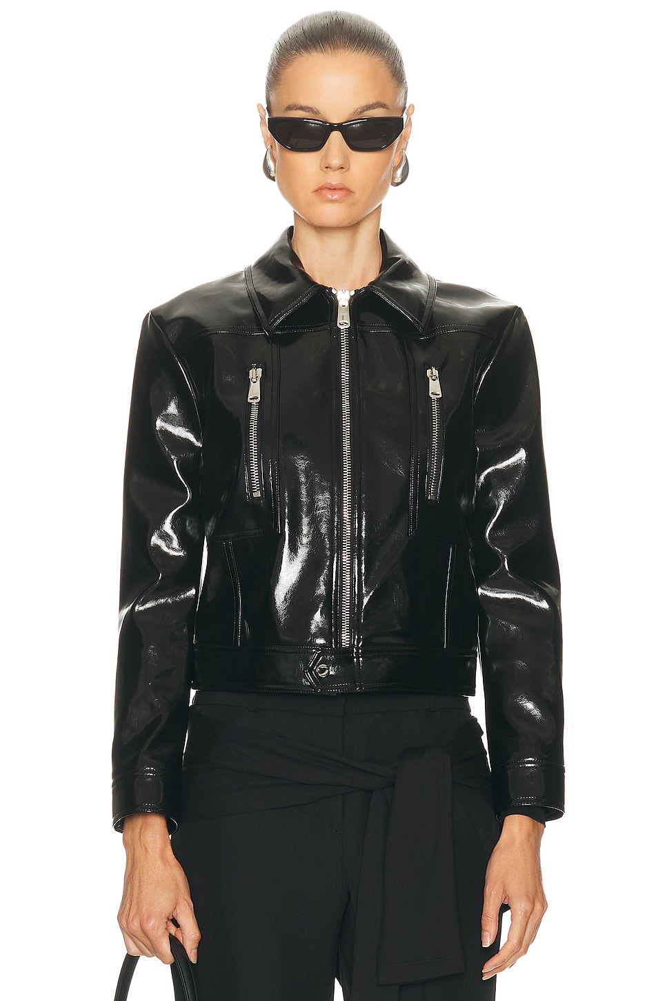 Image 1 of Coperni Cactus Leather Jacket in Black