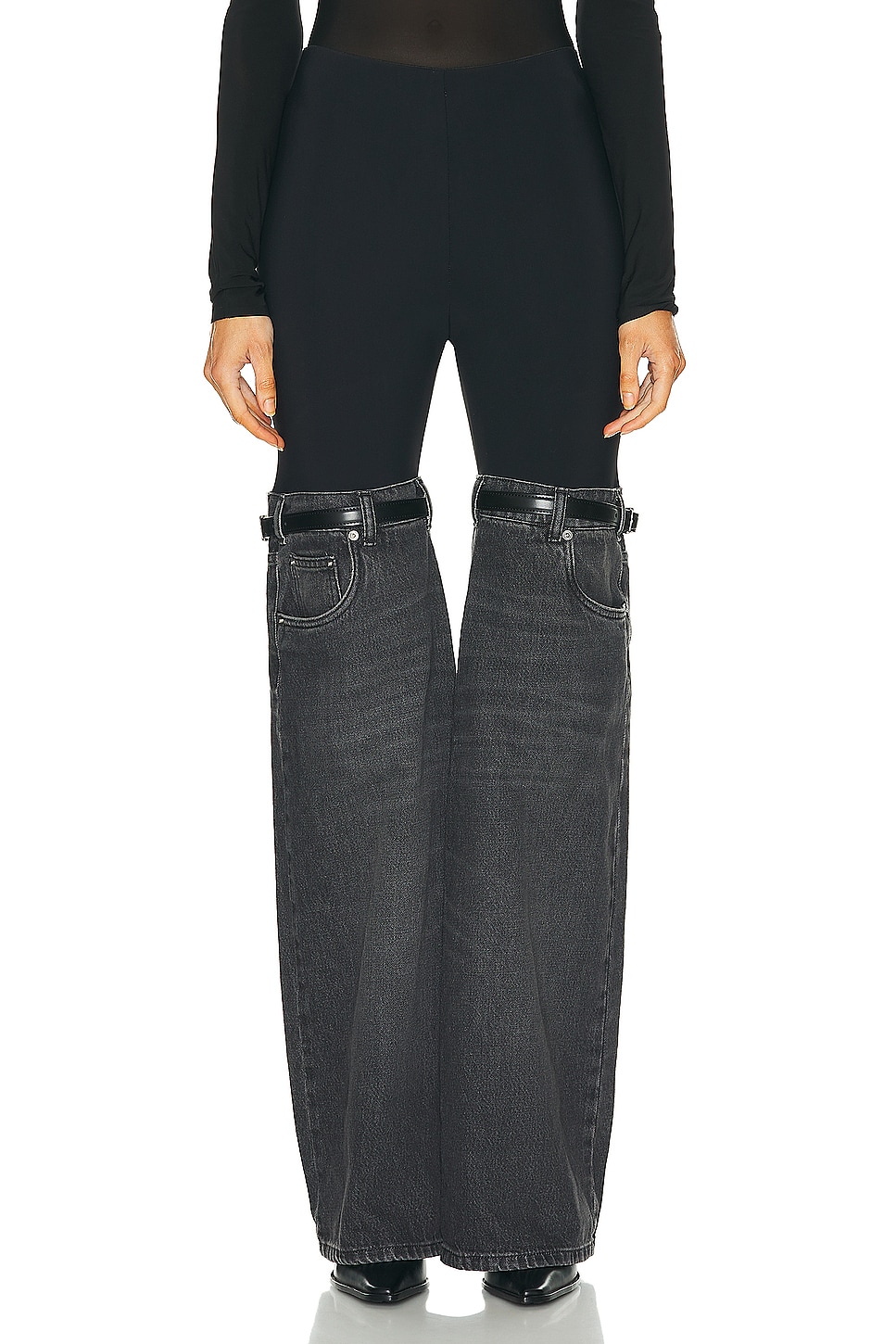 Hybrid Denim Trousers in Black