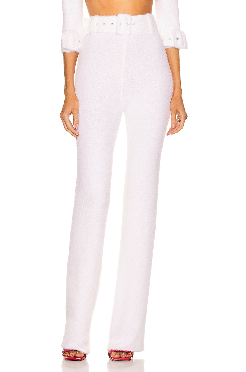 Image 1 of Coperni Knit Belted Trouser in White